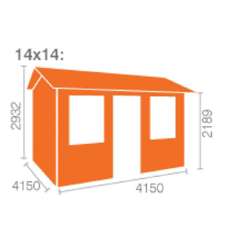 Redlands 14' x 14' Torrey Log Cabin - 44mm
