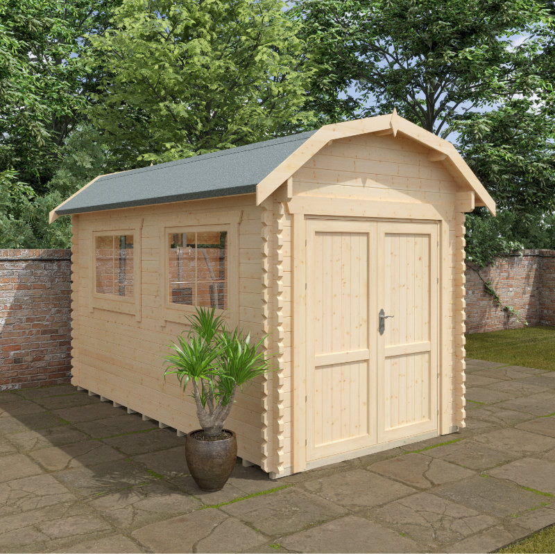 Redlands 2.4m x 4.2m Atlanta Log Cabin - 44mm | Sheds.co.uk