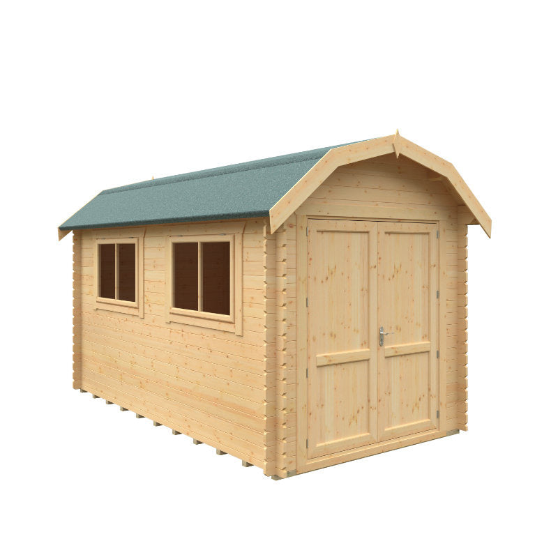 Redlands 2.4m x 4.2m Atlanta Log Cabin - 44mm | Sheds.co.uk
