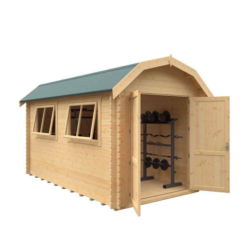Redlands 2.4m x 4.2m Atlanta Log Cabin - 44mm | Sheds.co.uk