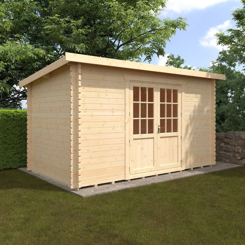 Redlands 14' x 8' Erin Log Cabin - 44mm | Sheds.co.uk