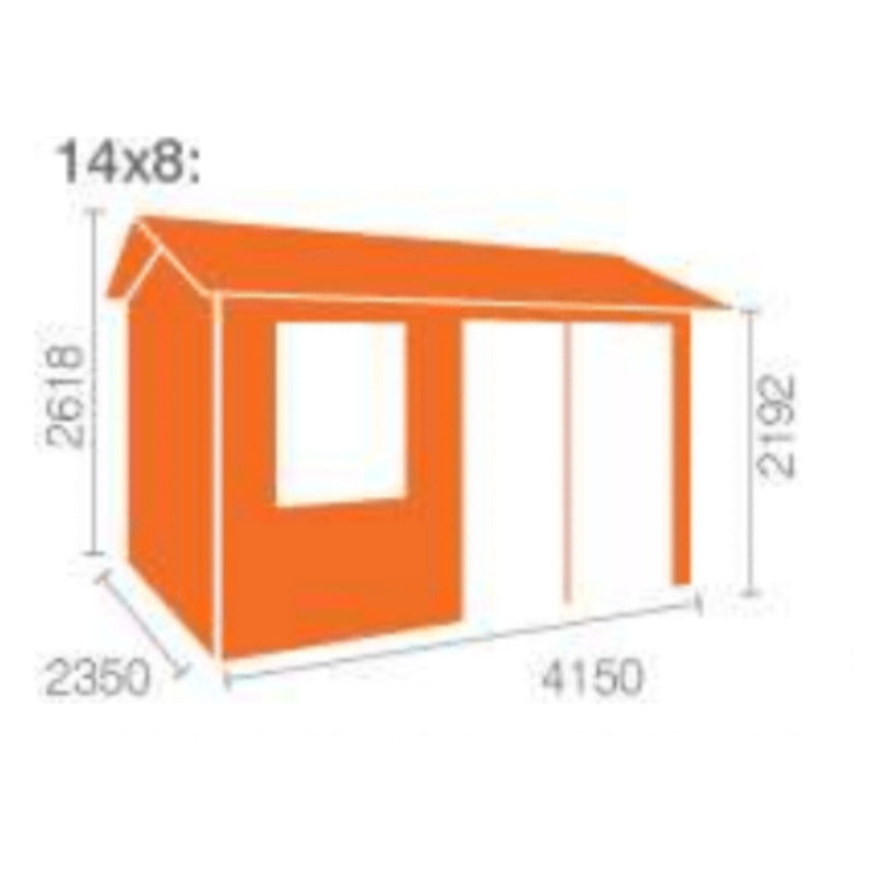Redlands 14' x 8' Hazeltine Log Cabin - 44mm