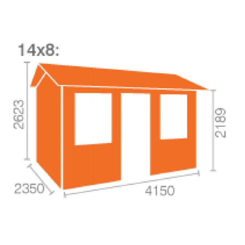 Redlands 14' x 8' Torrey Log Cabin - 28mm