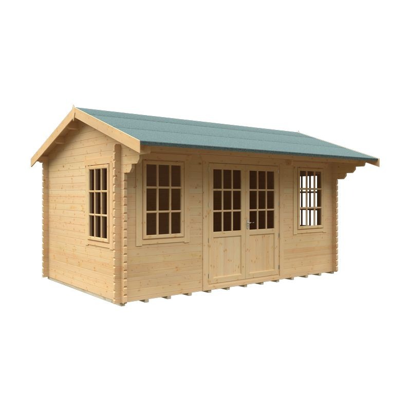Redlands 16' x 10' Valhalla Log Cabin - 44mm | Sheds.co.uk