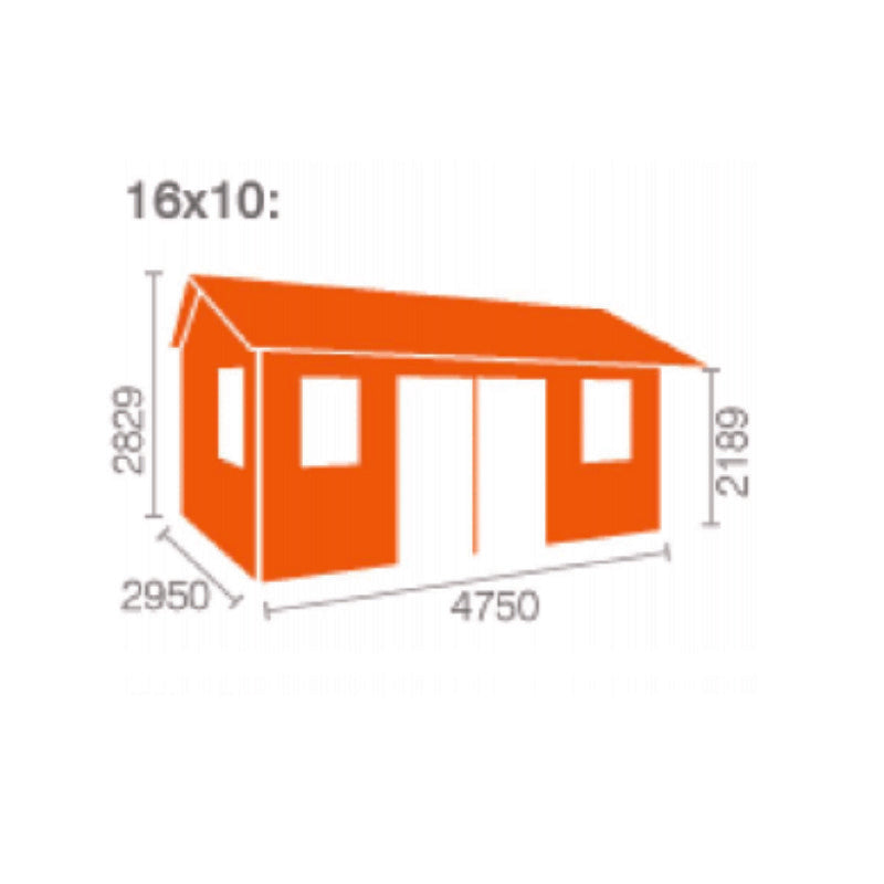 Redlands 16' x 10' Valhalla Log Cabin - 44mm | Sheds.co.uk