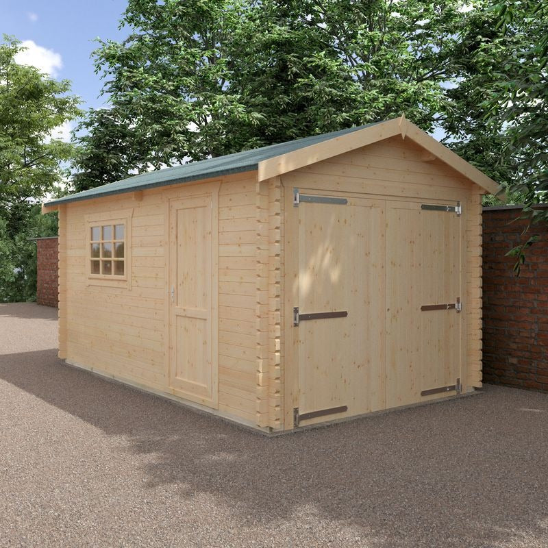 Redlands 16' x 10' Wooden Garage - 44mm | Sheds.co.uk