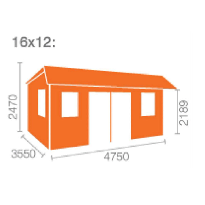 Redlands 16' x 12' Birkdale Log Cabin - 44mm