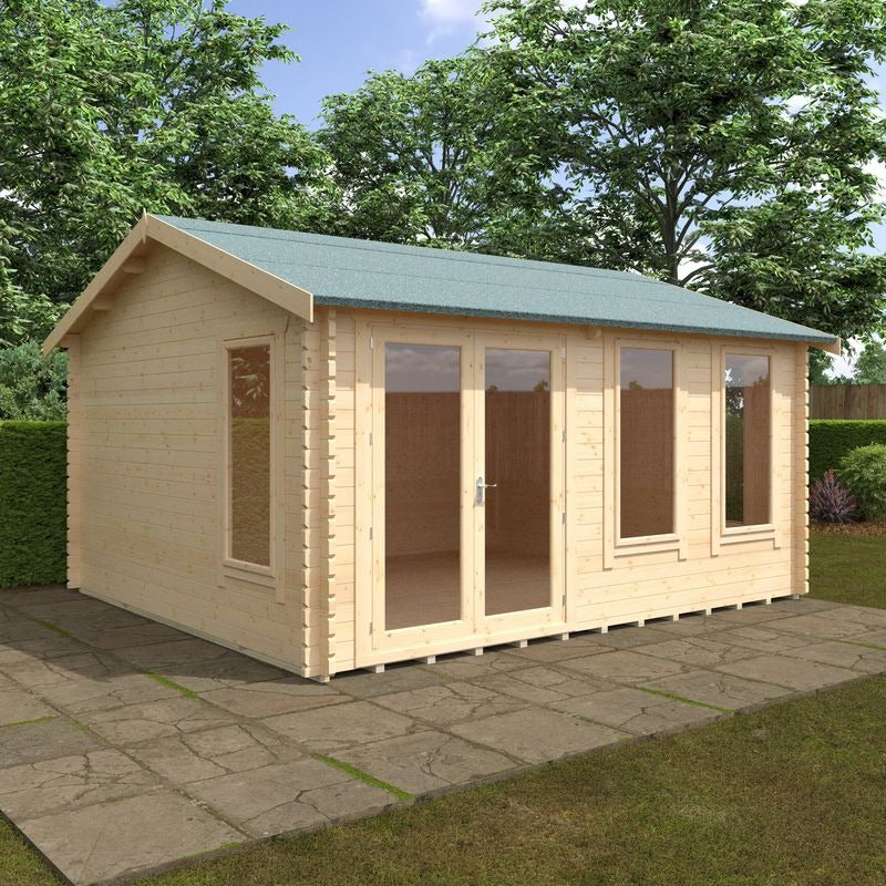Redlands 16' x 14' Troon Log Cabin - 44mm | Sheds.co.uk