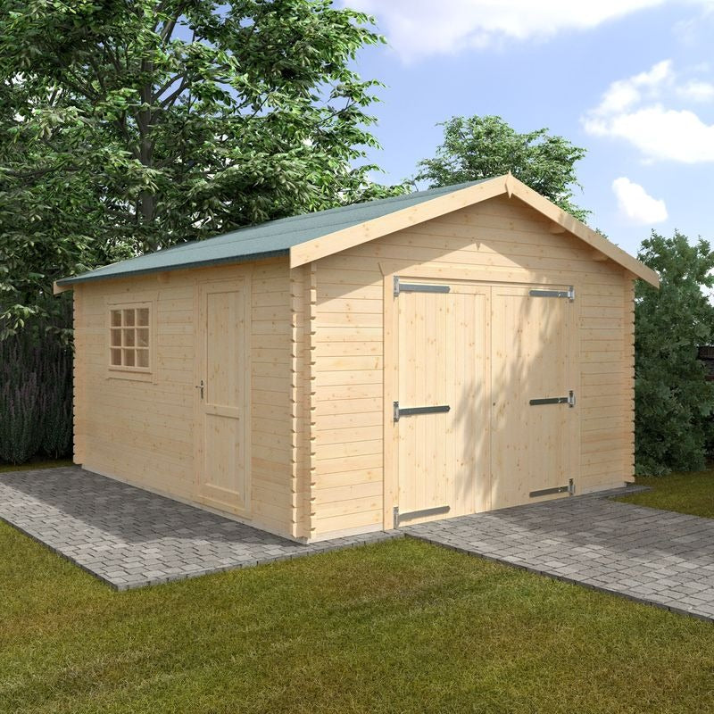 Redlands 16' x 14' Wooden Garage - 44mm | Sheds.co.uk