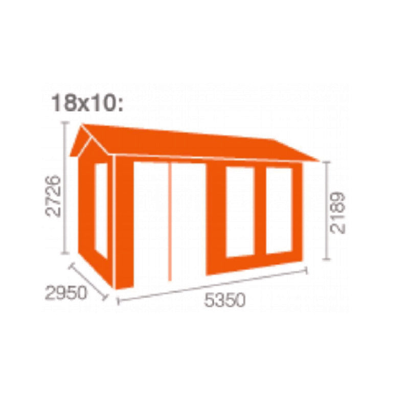 Redlands 18' x 10' Troon Log Cabin - 44mm | Sheds.co.uk