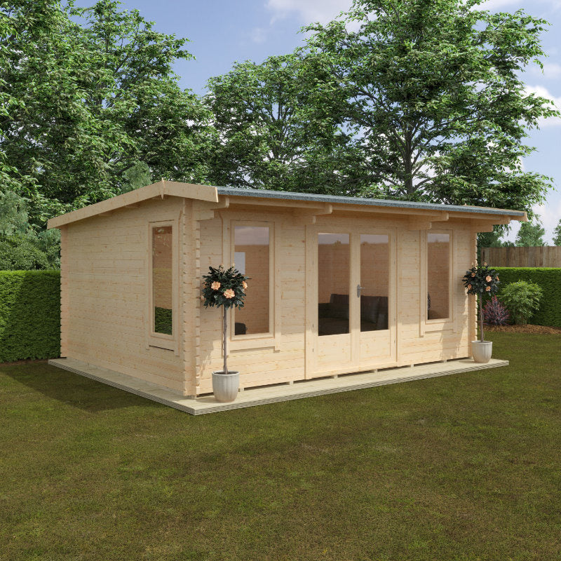 Redlands 18' x 14' Birkdale Log Cabin - 44mm | Sheds.co.uk