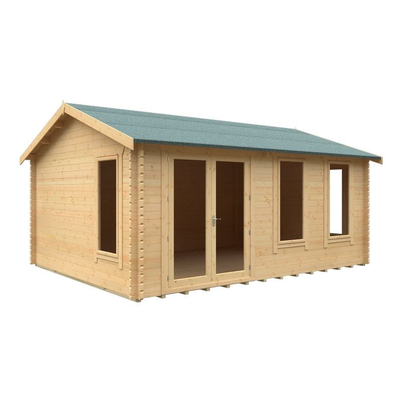 Redlands 18' x 14' Troon Log Cabin - 44mm | Sheds.co.uk