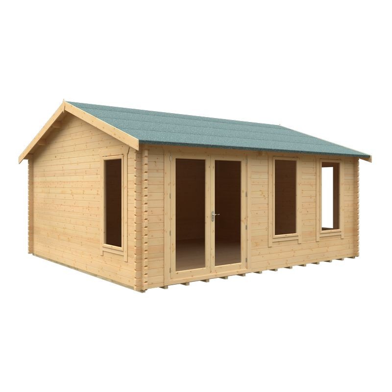 Redlands 18' x 16' Troon Log Cabin - 44mm | Sheds.co.uk