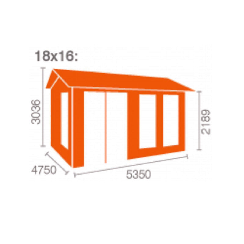 Redlands 18' x 16' Troon Log Cabin - 44mm | Sheds.co.uk
