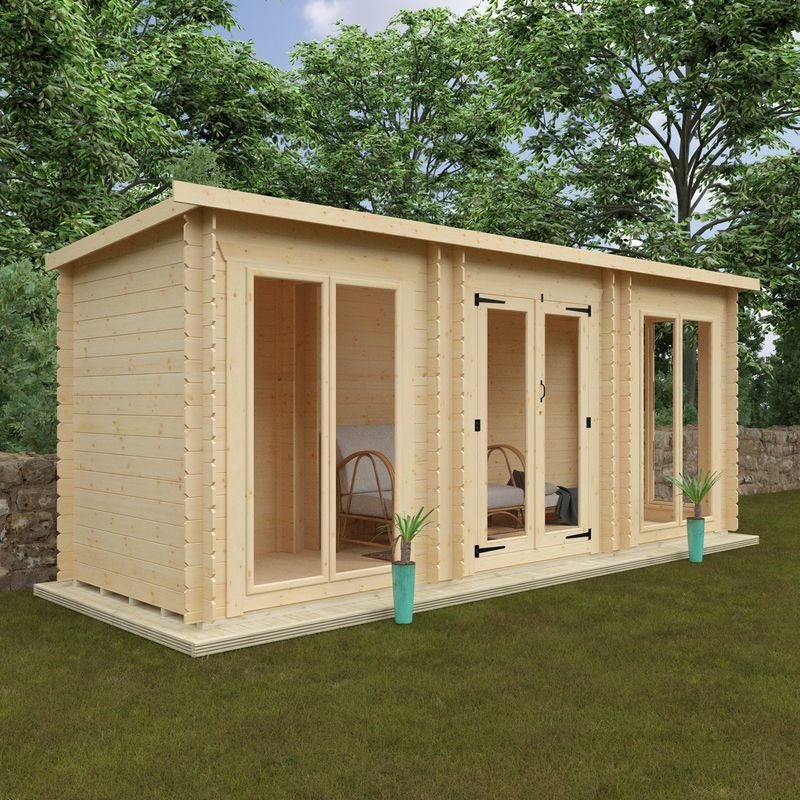 Redlands 18' x 6' Portrush Log Cabin | Sheds.co.uk