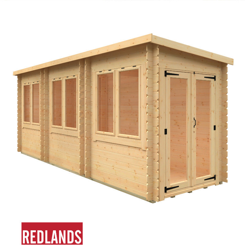 Redlands 18' x 6' Taddy Log Cabin | Sheds.co.uk