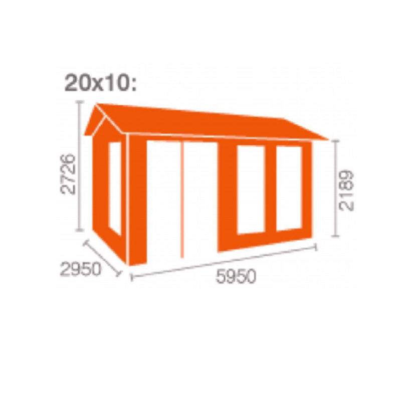 Redlands 20' x 10' Troon Log Cabin - 44mm | Sheds.co.uk