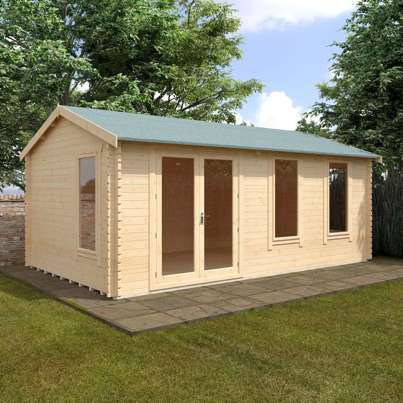 Redlands 20' x 12' Troon Log Cabin - 44mm | Sheds.co.uk
