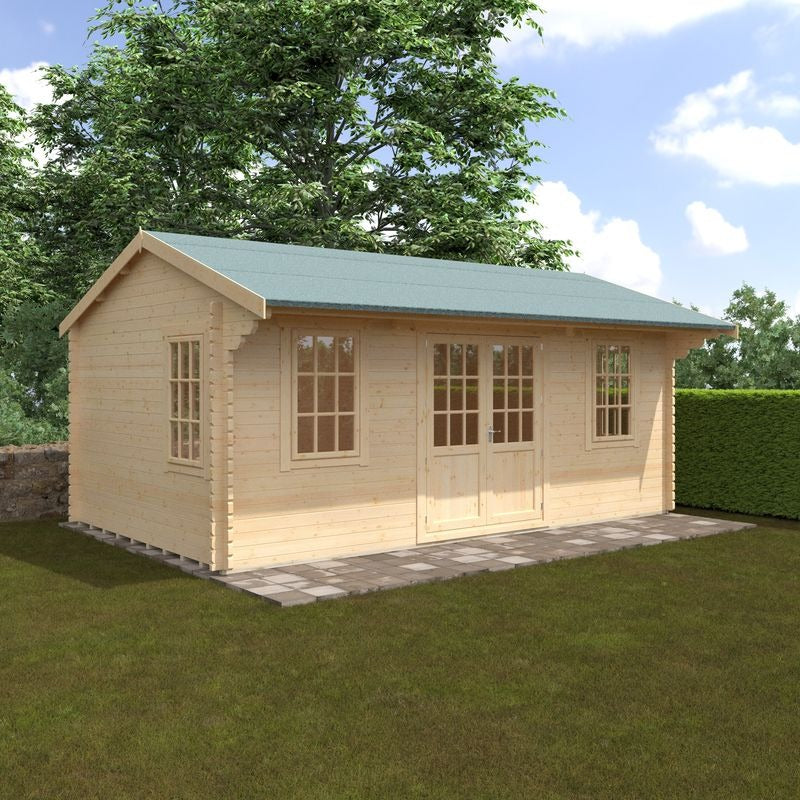 Redlands 20' x 12' Valhalla Log Cabin - 44mm | Sheds.co.uk