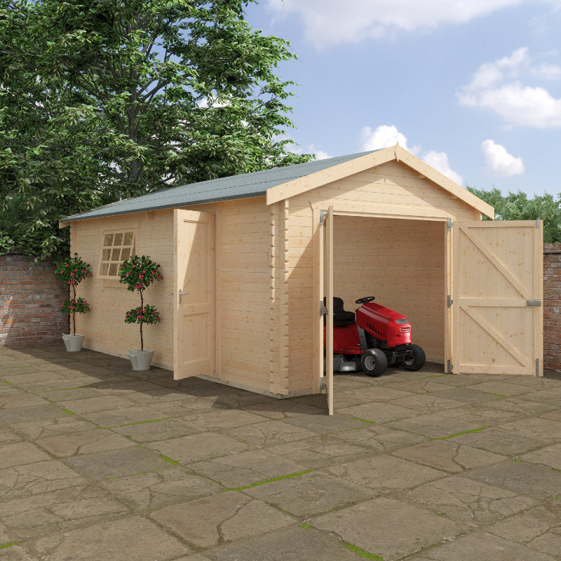 Redlands 20' x 12' Wooden Garage - 44mm | Sheds.co.uk