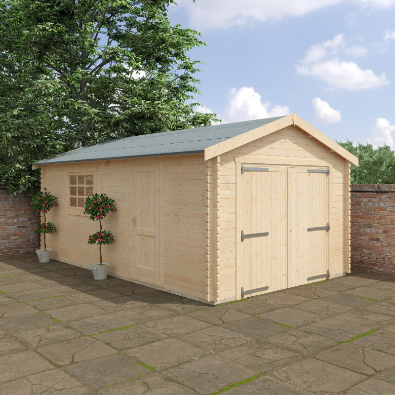 Redlands 20' x 12' Wooden Garage - 44mm | Sheds.co.uk