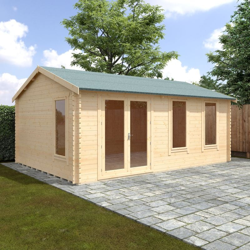 Redlands 20' x 14' Troon Log Cabin - 44mm | Sheds.co.uk