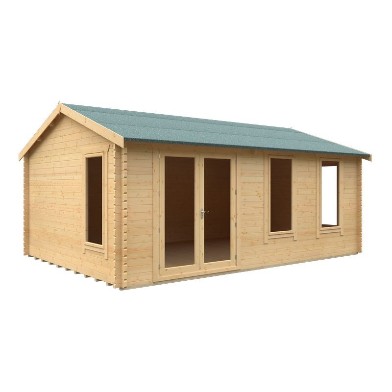 Redlands 20' x 14' Troon Log Cabin - 44mm | Sheds.co.uk