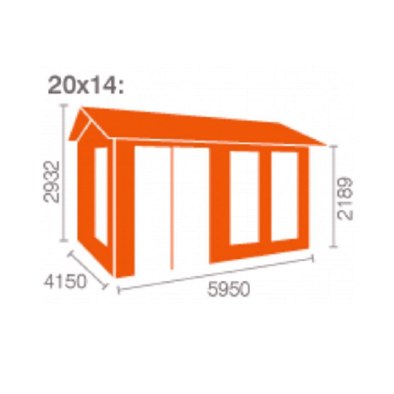Redlands 20' x 14' Troon Log Cabin - 44mm | Sheds.co.uk