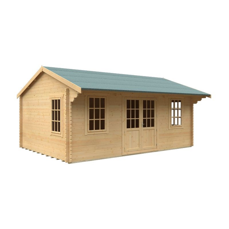 Redlands 20' x 14' Valhalla Log Cabin - 44mm | Sheds.co.uk