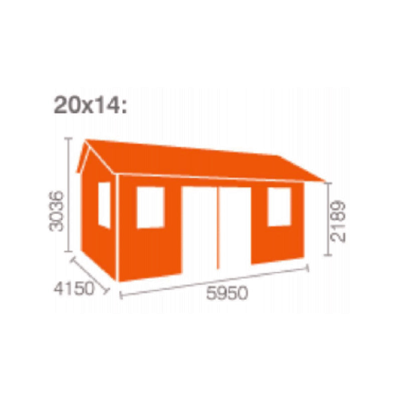 Redlands 20' x 14' Valhalla Log Cabin - 44mm