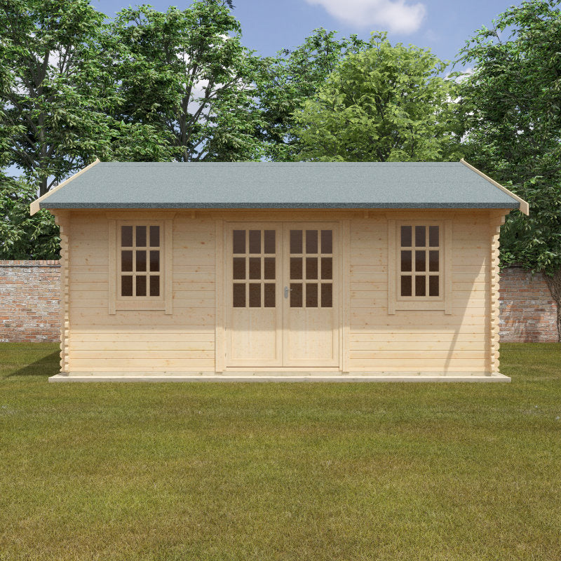 Redlands 20' x 16' Valhalla Log Cabin - 44mm | Sheds.co.uk