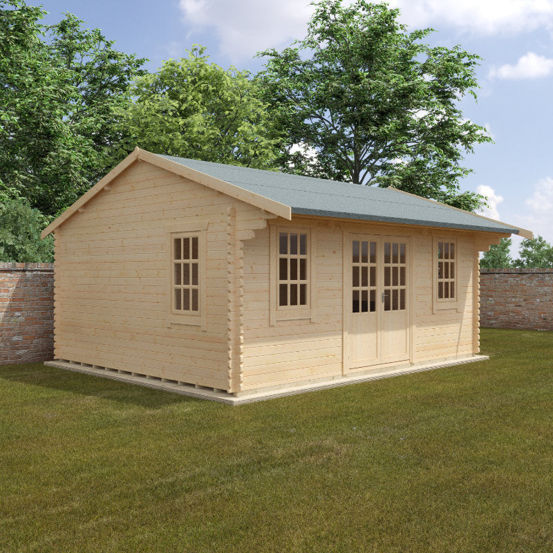Redlands 20' x 16' Valhalla Log Cabin - 44mm | Sheds.co.uk