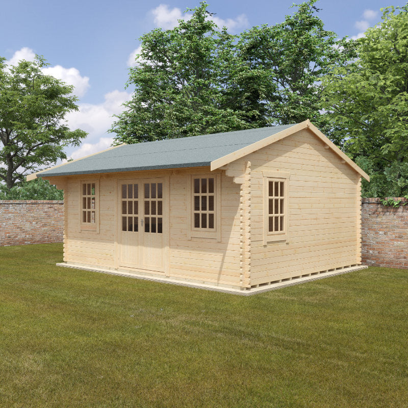 Redlands 20' x 16' Valhalla Log Cabin - 44mm | Sheds.co.uk