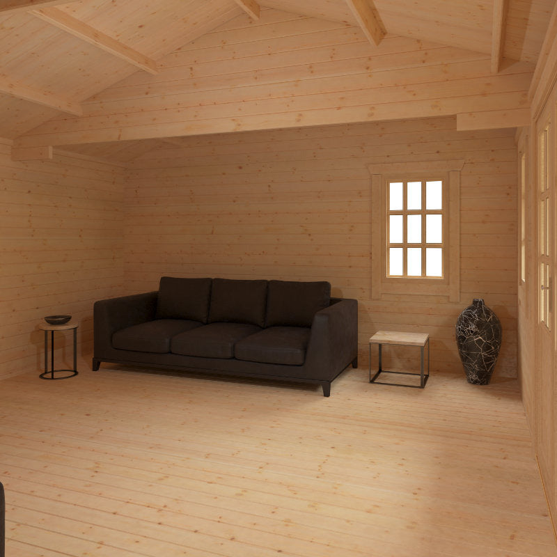 Redlands 20' x 16' Valhalla Log Cabin - 44mm | Sheds.co.uk