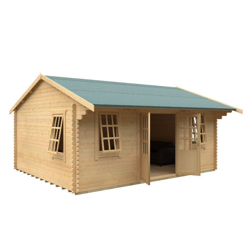 Redlands 20' x 16' Valhalla Log Cabin - 44mm | Sheds.co.uk