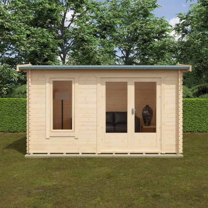Redlands 3.6m x 3m Merion Log Cabin - 28mm | Sheds.co.uk