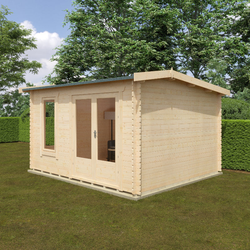 Redlands 3.6m x 3m Merion Log Cabin - 28mm | Sheds.co.uk