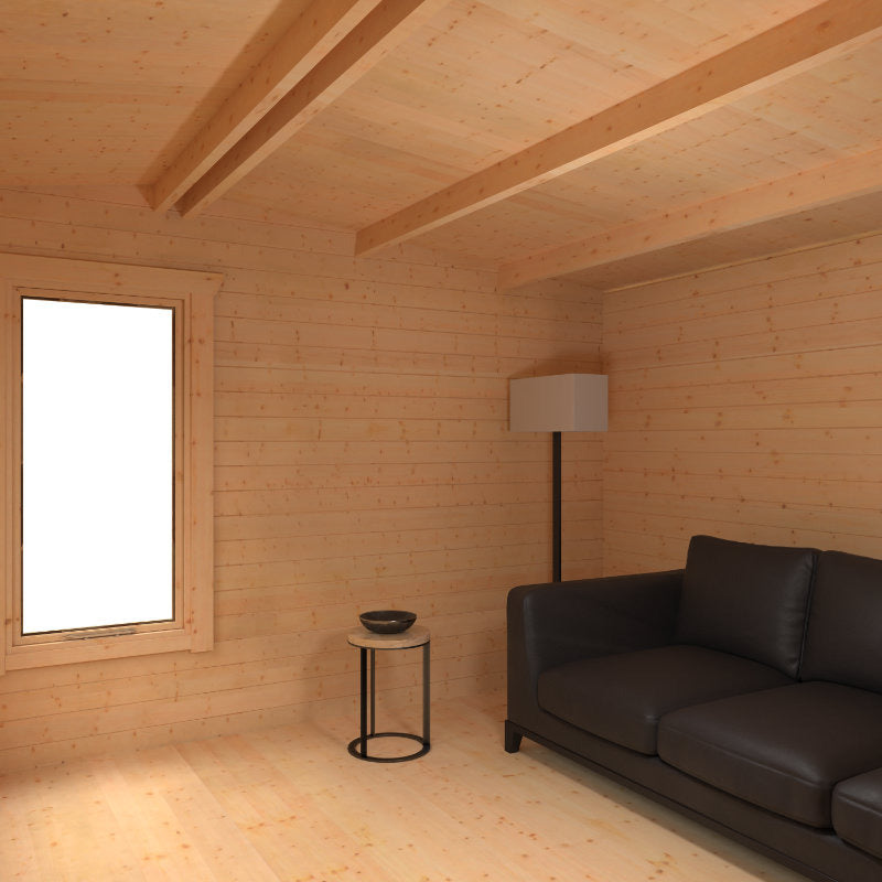 Redlands 3.6m x 3m Merion Log Cabin - 28mm | Sheds.co.uk