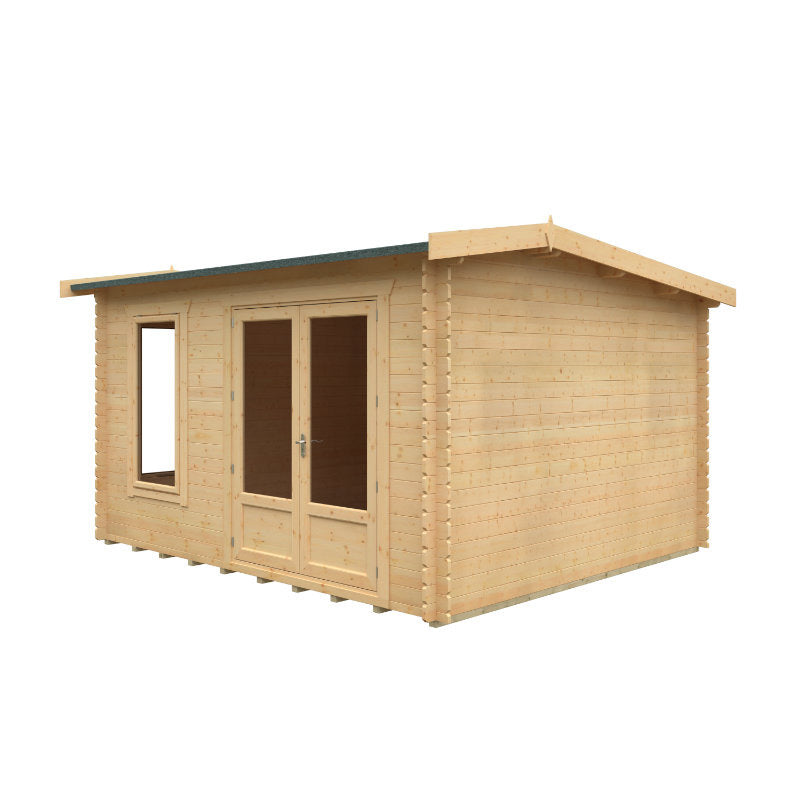 Redlands 3.6m x 3m Merion Log Cabin - 28mm | Sheds.co.uk
