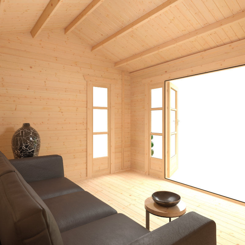 Redlands 4.2m x 3.6m St Annes Log Cabin | Sheds.co.uk