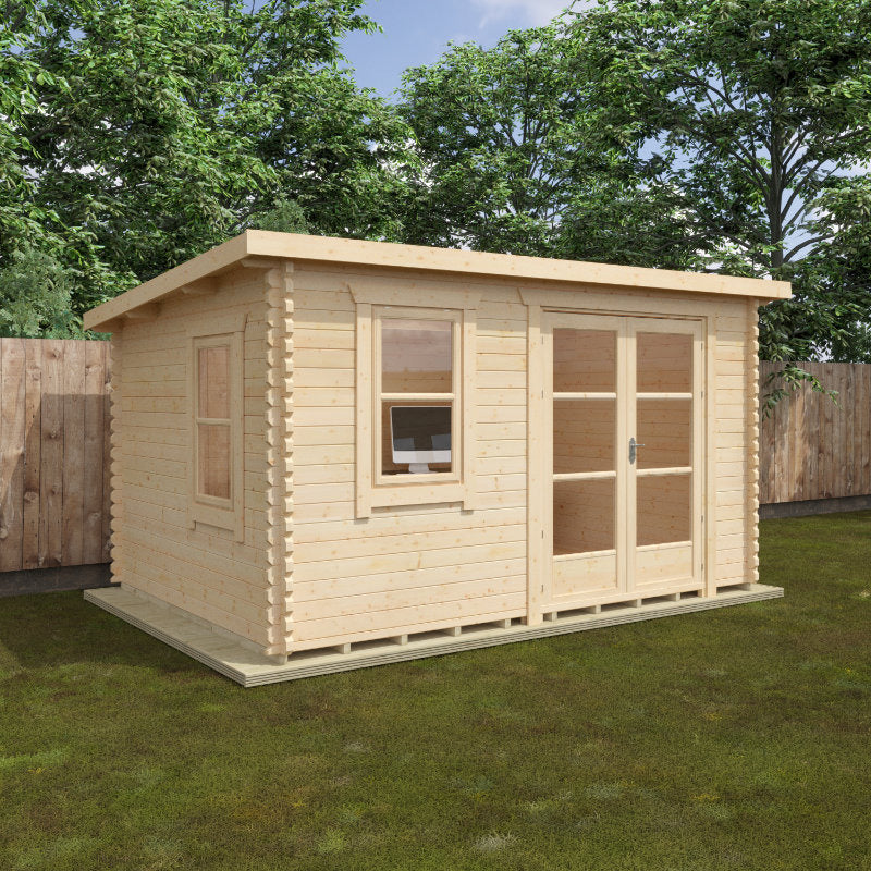 Redlands 4.2m x 3m Medinah Log Cabin | Sheds.co.uk