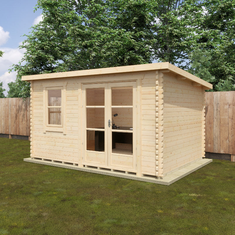 Redlands 4.2m x 3m Medinah Log Cabin | Sheds.co.uk
