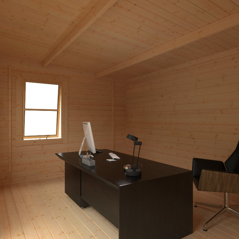 Redlands 4.2m x 3m Medinah Log Cabin | Sheds.co.uk