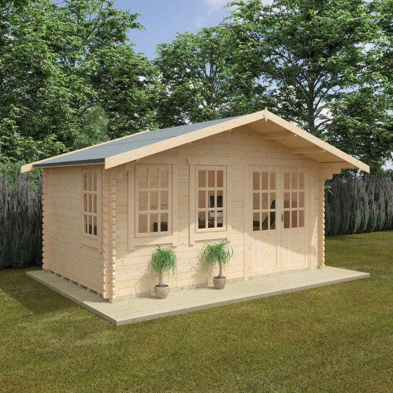 Redlands 4.8m x 3m Oakmont Log Cabin | Sheds.co.uk