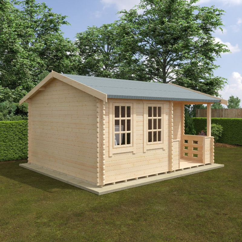 Redlands 4.8m x 4.2m Bellerive Log Cabin | Sheds.co.uk