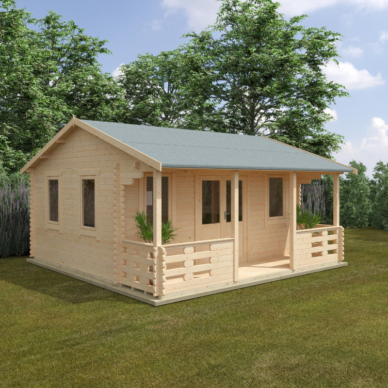 Redlands 5.4m x 4.2m Prestwick Log Cabin | Sheds.co.uk