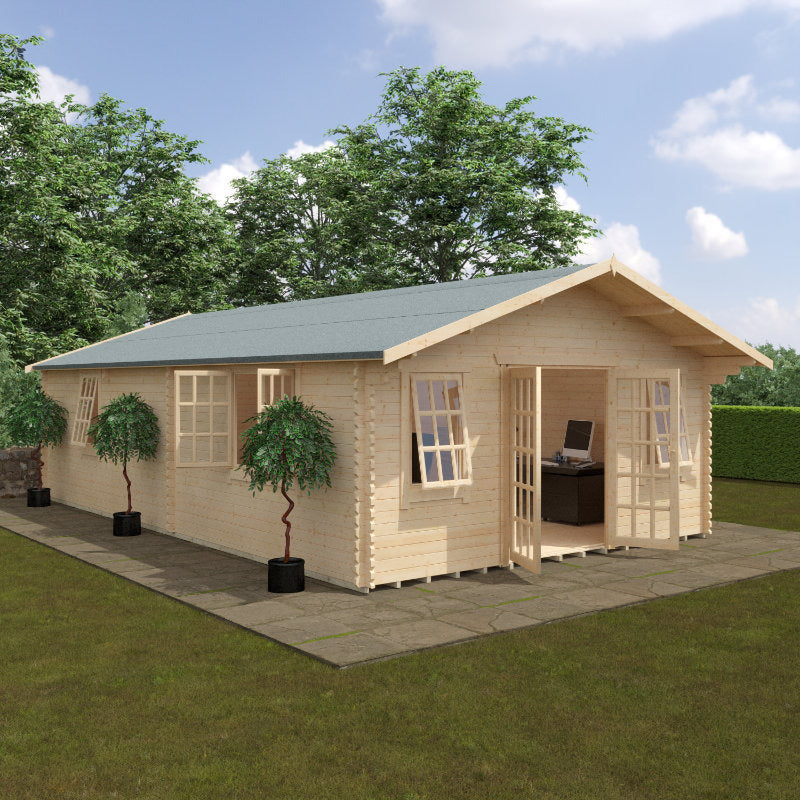 Redlands 5.4m x 9.2m Turnberry Log Cabin | Sheds.co.uk