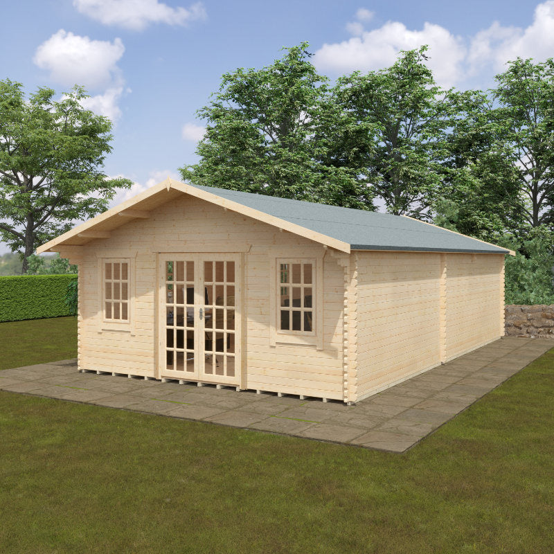 Redlands 5.4m x 9.2m Turnberry Log Cabin | Sheds.co.uk