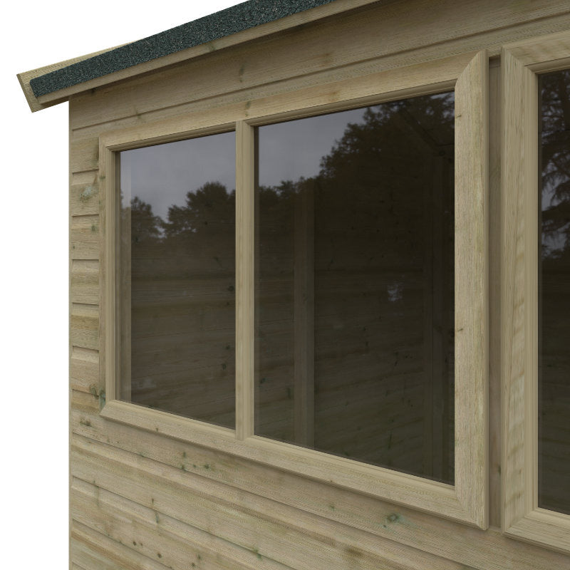 Redlands 8' x 12' Pressure Treated Deluxe Shiplap Pent Shed | Sheds.co.uk
