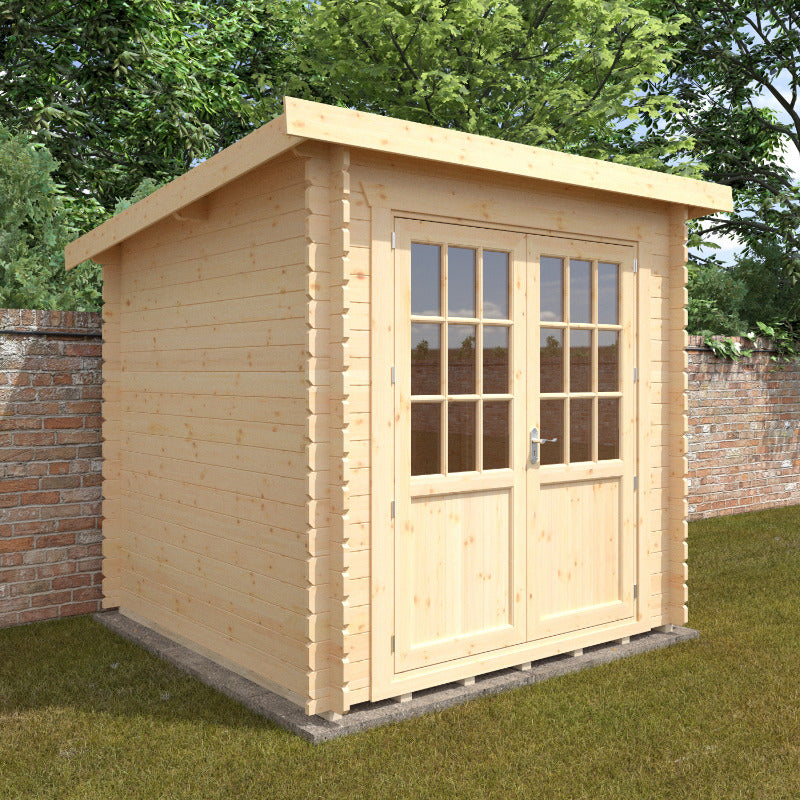 Redlands 8' x 8' Erin Log Cabin - 44mm | Sheds.co.uk